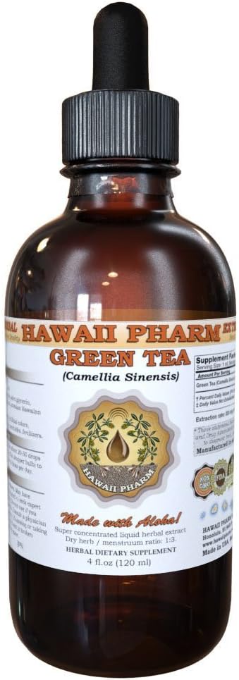 HawaiiCeai verde extract lichid, Ceai verde (Camellia Sinensis) Pulbere de frunze Tinctură Supliment 2 oz