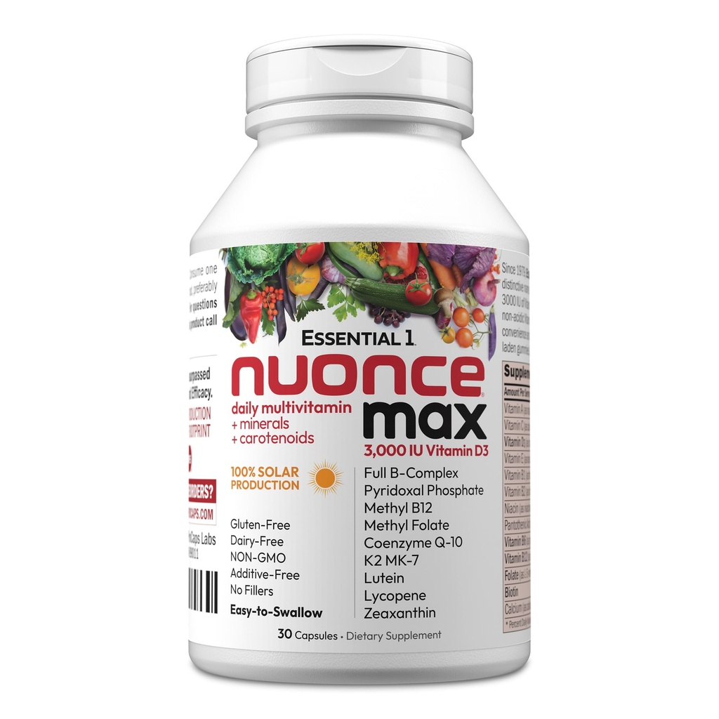 ANDREW LESSMAN Essential-1 dance max Multivitamine 3000 UI Vitamina D3 30 Capsule mici. 100 mcg Metil B12. CoQ10 Lutein Licopen Zeaxantină. Înaltă Potenţă. Fără aditivi. Capsule zilnice Ultra-Mild