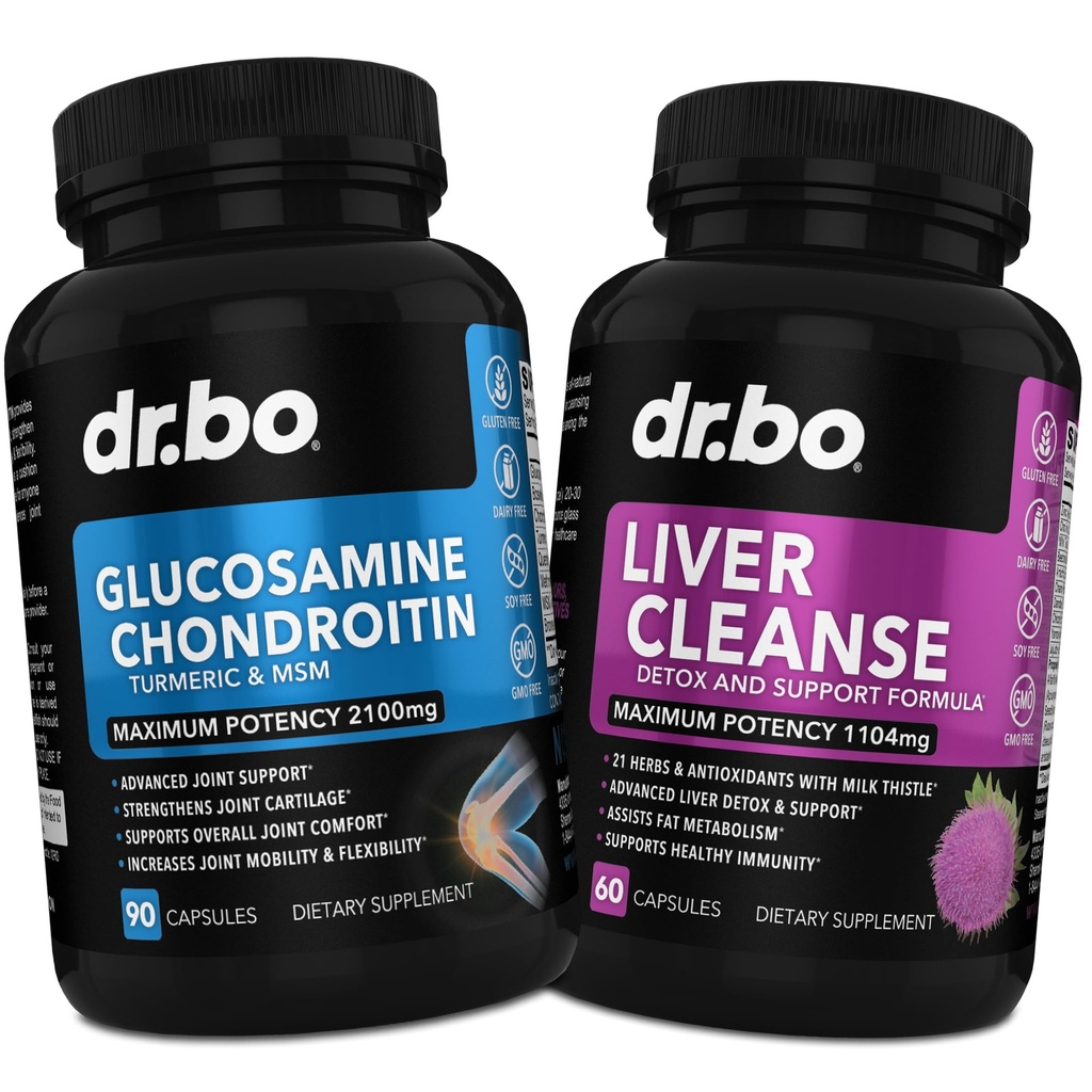 Glucosamină Chondroitin MSM Turmeric & Ficat Curăță dezintoxicare - supliment comun de sănătate Knee articulații osoase, Liver Cleanse Detoxifiere Suport - Suport comun Pastile Glucosamine Capsule sulfate Suplimente