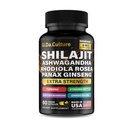 Silajit Ashwagandha Rhodiola Rosea Panax Ginseng - pentru bărbați și femei - Capsule Shilaj - 60 Capsule Veggie