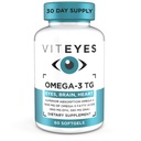 Viteyes Omega-3 TG susţine sănătatea ochilor şi a inimii, Formula naturală de ulei de peşte trigliceride, Clear, 60 Conte