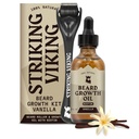 Ulei viking de creștere barbă - 2 fl oz, Pachet de 1, Vanilie - îngroșare ulei de barbă cu Jojoba și extracte de argan - Promovează creșterea facială a părului și ținte zone patchy - Biotin fortificat