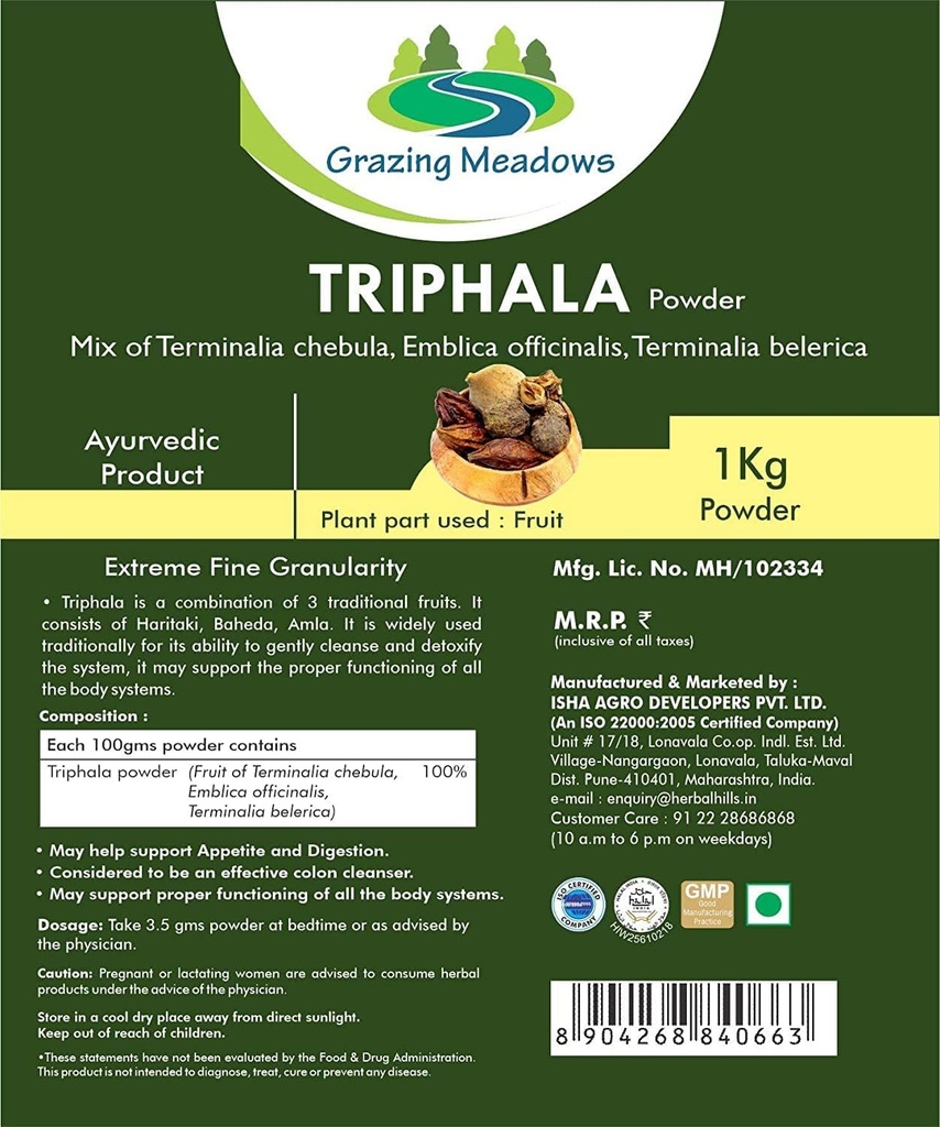 Praf de triphala - 1 Kg Triphala Churna pulbere