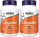 ACUM Suplimente, L-Arginină 500 mg, oxid de azot Precursor*, Amino Acid, 250 Veg Capsule (Pachet de 2)