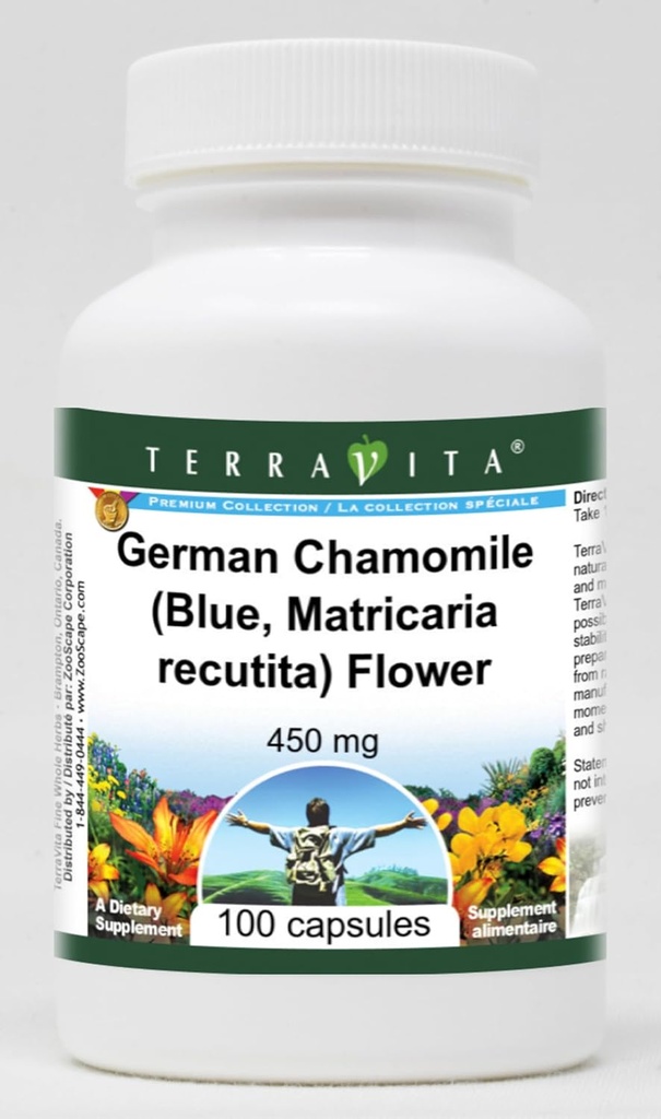 Mușețel german (Blue, Matricaria recutita) Floare - 450 mg (100 capsule, ZIN: 516213) - 3 ambalaj