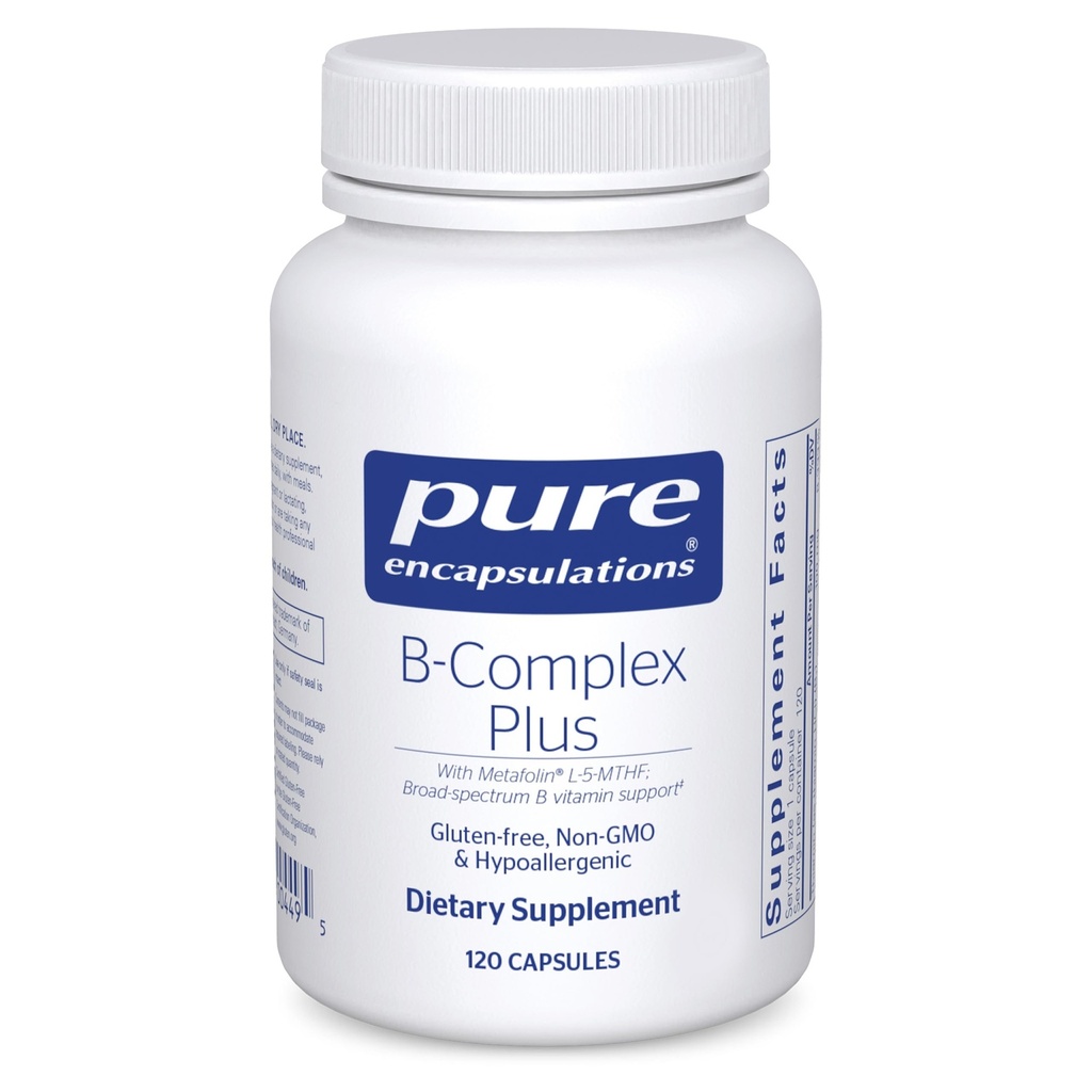 Pure Encapsulations B- Complex Plus - B Suplimentul vitaminelor pentru a sprijini sănătatea neurologică, sănătatea cardiovasculară, nivelul energetic și sprijinul sistemului nervos * - cu vitamina B12 & More - 120 capsule