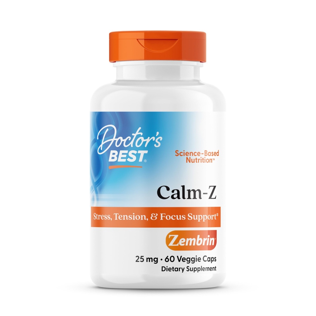 Cel mai bun calm doctor cu Zembrin, Stress & Mood Support, 25mg Veggie Caps, 60Count