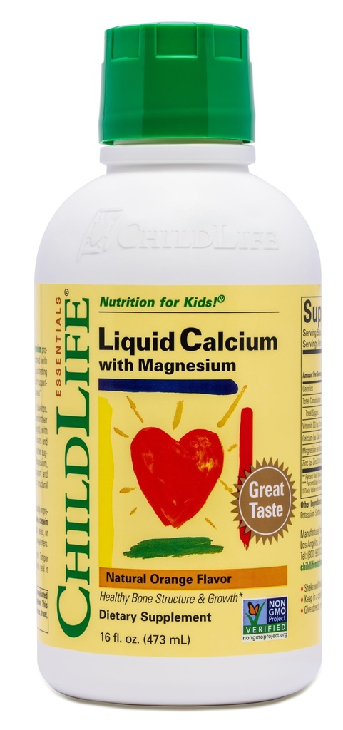 Copii de viaţă esenţiale supliment de calciu lichid pentru copii - Baby Calciu cu magneziu, zinc, şi vitamina D3 - Orange Flavor, 16 fl oz (1 ambalaj)