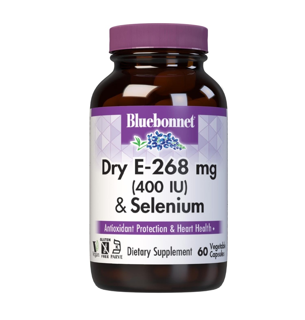 BlueBonnet Dry E-400 UI Plus Capsule Selenium Vegetarian, 60 Conte