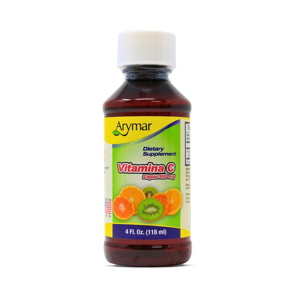 ARYMAR Vitamina C pentru adulţi, suport imun, antioxidant, aromă portocalie (4 Fl Oz/Pachet de 1)