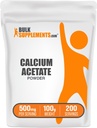 BulkSupplements.com Pulbere de acetat de calciu - Supliment de calciu, Grad alimentar - Pure & Gluten gratuit, 500 mg per Serving, 100g (3.5 oz) (Pachet de 1)