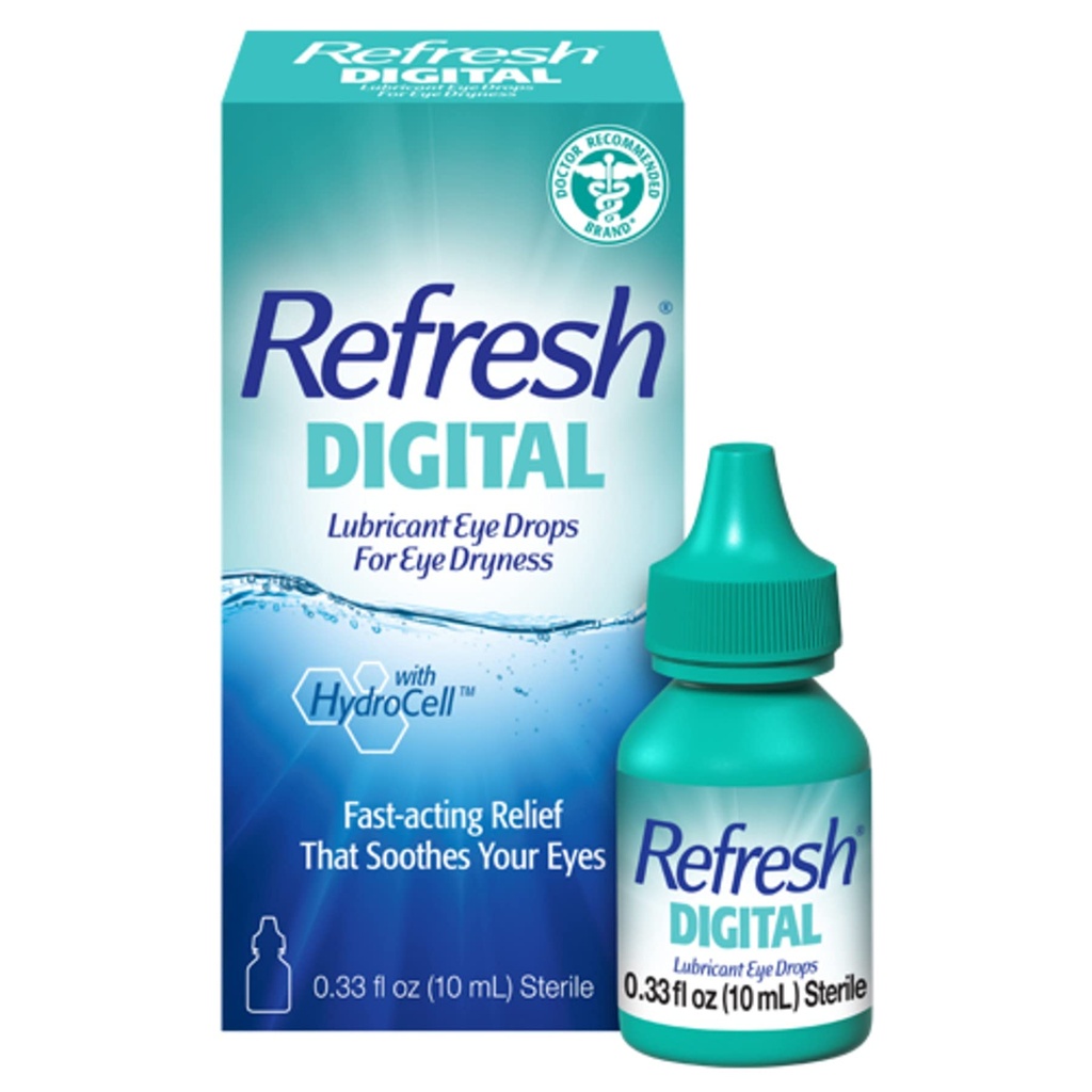 Reîmprospătează picăturile digitale de ochi lubrifiant, 0.33 Fl Oz (Pachetul de 1)