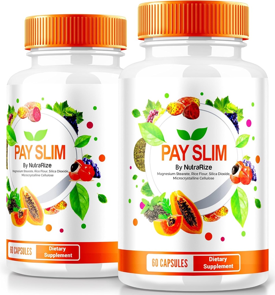 NutraRize (2 ambalaj) Pay Slim Capsule, PaySlim All-Natural Supliment pentru pierderea in greutate sanatoasa, Formula Premium pentru a atinge organisme și obiective de fitness, Recenzii oficiale (120 capsule)