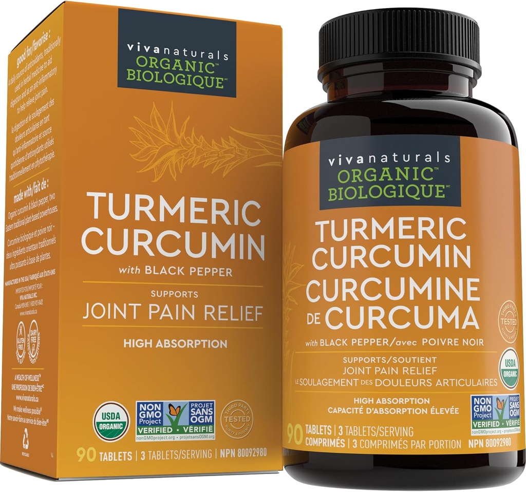 Viva Naturals Curcumin Turmeric, 1500 mg, 120 comprimate 