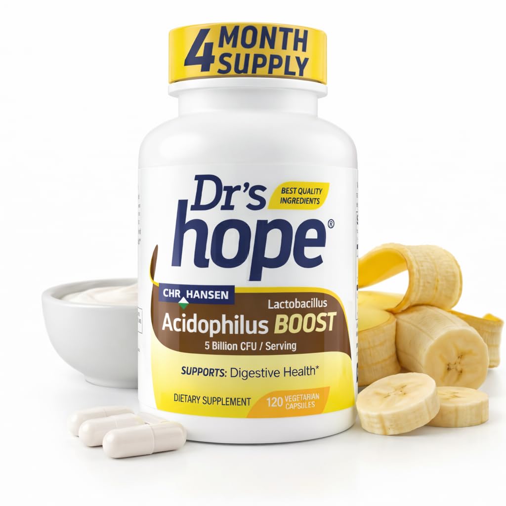 Lactobacillus Acidophilus Boost 5B CFU - Probiotice pentru sanatate digestiva - Sustine sanatatea digestiva, functia imunitara si sanatatea generala a stomacului - 120 Capsule vegetale, fabricate in SUA