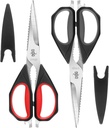 LIVEO Foarfece bucatarie, 2 Pack 9.25" Utilitate toate ustensilele de păsări de curte grele Duty Spălătorie în condiții de siguranță, Vino Apart Sharp oțel inoxidabil Gătit Foarfece alimentare pentru tăiere carne, pui, legume, pește