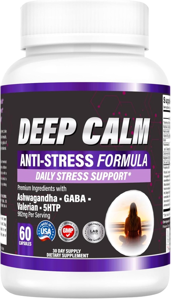 DEEP Calm - Suport de stres - 60 capsule, 30 zile de aprovizionare