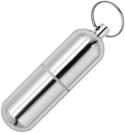 Portable Pill Organizator Mici Pastile de călătorie cutie Keychain Mini Daily Pilula Case Container, impermeabile Metal Pilula Deţinătorul de medicamente Sticlafor Suplimente, Pastile, Vitamine şi Medicamente (Large)