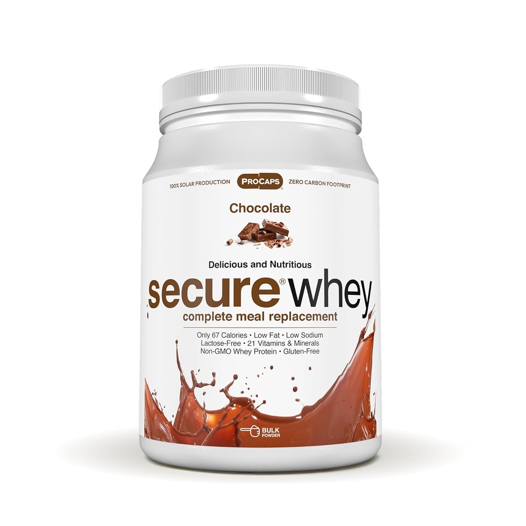 ANDREW LESSMAN Secure Whey Complete Meal Înlocuire - Ciocolata 60 Serviri - Doar 67 Calorii, 7 Grams Whey Proteina, Vitamine/Minerale, Low-Fat, Nutritious, Delicious, Mixes Instant