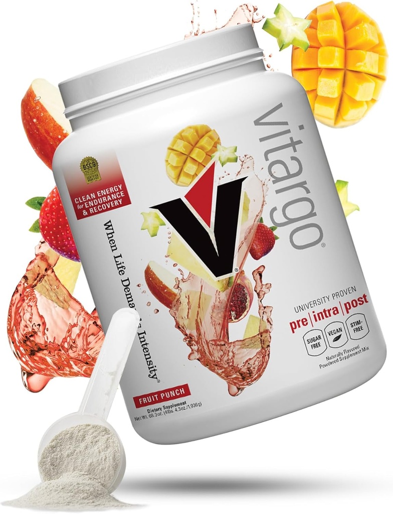 Vitargo Carbohidrat pulbere, 2X mai rapid Digesting, 4.4 LB fructe Punch, Nu Bloat, Nu Crash, Pre, Intra & Post, Zahar-Free Complex Carb pulbere pentru recuperare, Endurance & Muscle Gain, Made in USA