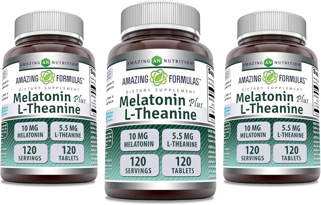 Formulare uimitoare Melatonina 10 Mg Plus L-Theanină 5.5 Mg Supliment 