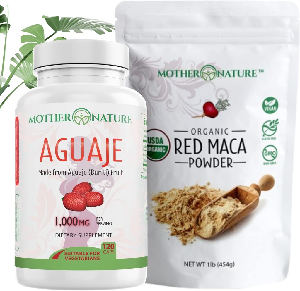 Frumuseţe Bundle capsulele de Aguaje + Red Maca Powder 