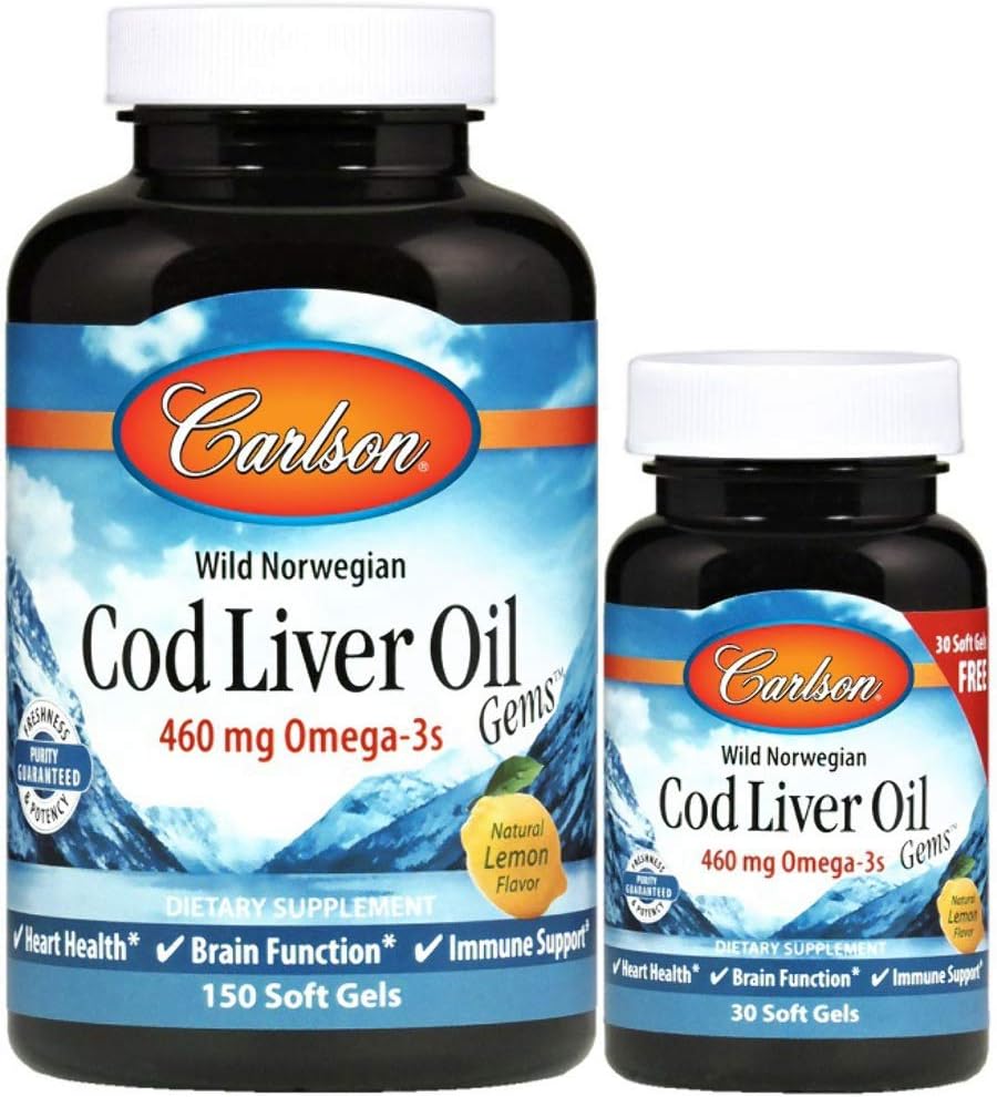 Carlson Laboratories Cod Oil Gems - Lightly Lemon 1000 Milligrams 150+30 Sgels