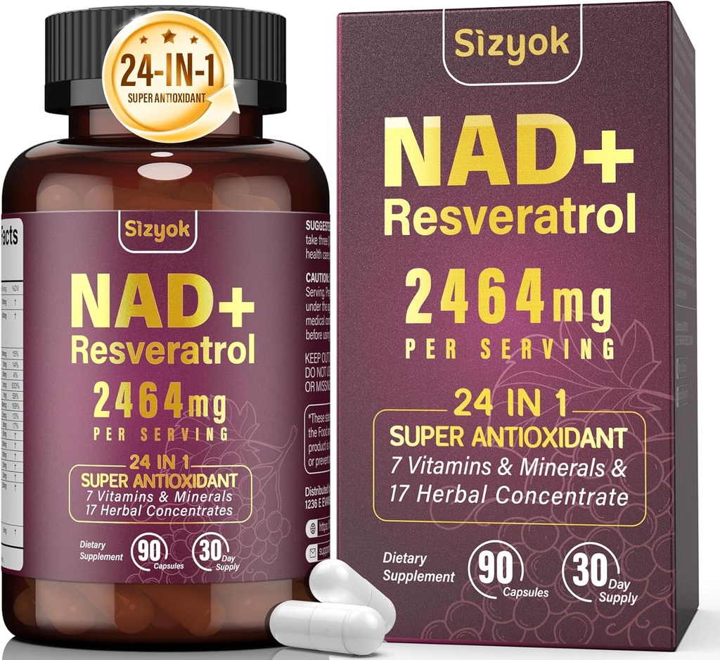 Suplimentul NAD, NAD lipozomal + Supliment cu Resveratrol, Supliment NAD Resveratrol - Boost NAD+ pentru Aging Defense, Energie, Focus - Capsule antioxidante Ultra,27