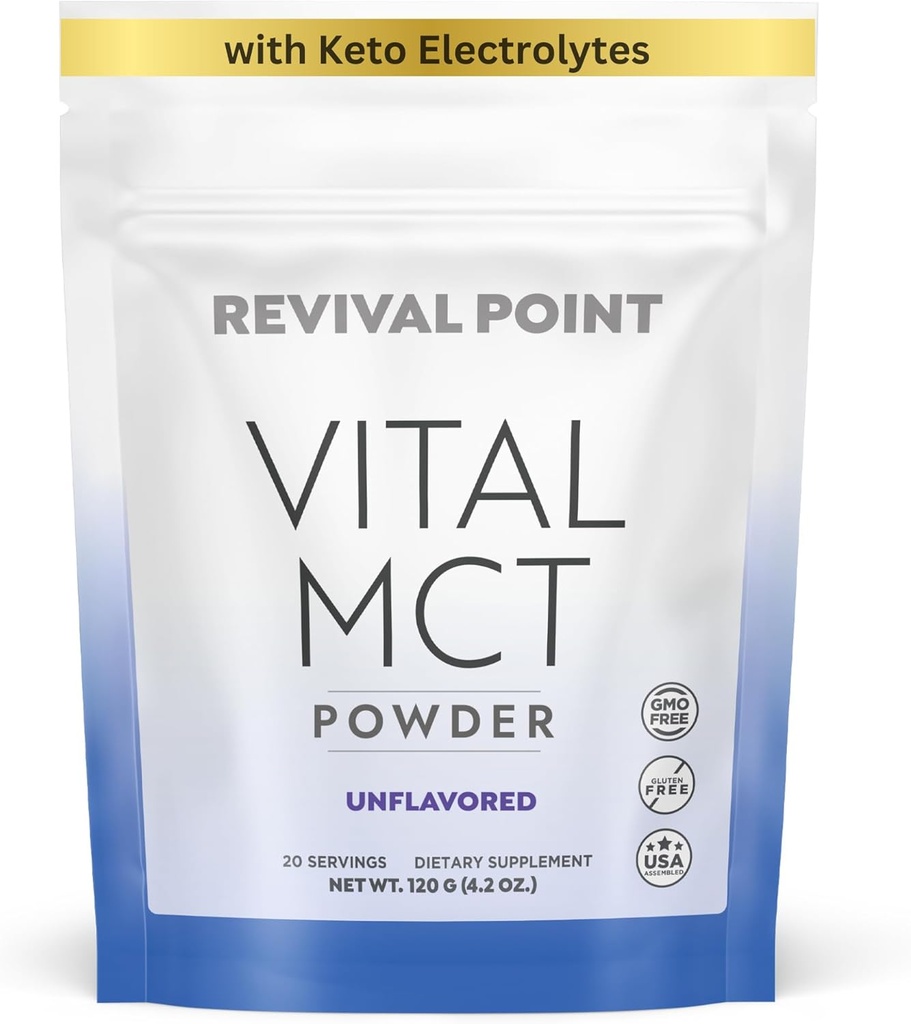 Premium fără aromă MCT Pulbere de ulei cu Keto Electrolytes- Creamer pentru cafea, ceai, și Shakes- Include 15x Biodisponibile Crom Picolinat, C10 și C8 MCT Ulei Derivat din nuci de cocos 