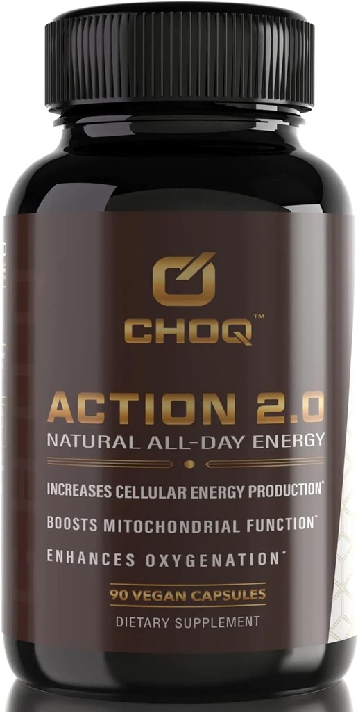 CHOQ Acţiune 2.0 Sprijin pentru energie şi circulaţie - Rhodiola Rosea, Beetroot & B12 Supliment - Propulsor azotat pentru bărbaţi şi femei - Focus & recuperare - 90 capsule