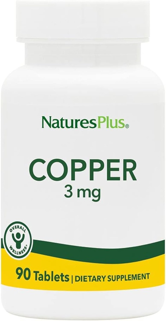 NaturasPlus Cupru 3 mg - 90 comprimate - Suportă wellness generală - gluten gratuit - 90 Serviri
