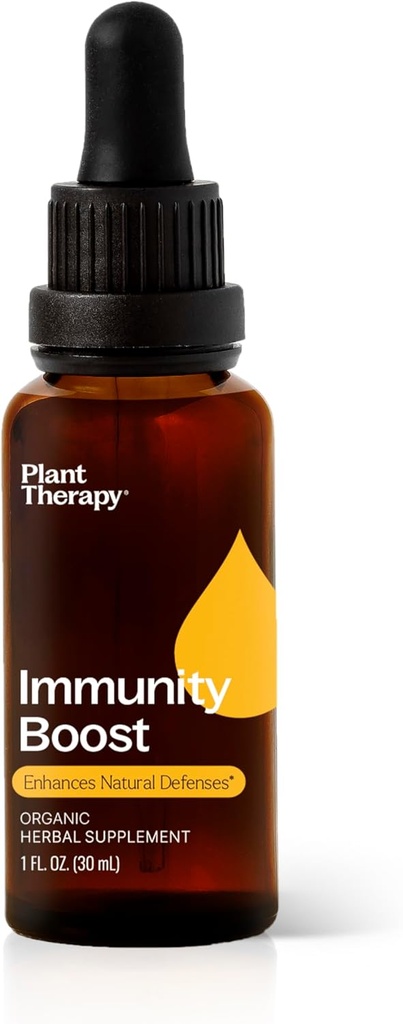 Plant Therapy Organic Immunity Boost Tincture 30 mL (1 oz) with Ehcinacea, Elderberry & Lemon Balm Extract, Supports a Healthy Immune System, Natural Defense Against Seasonal Threats