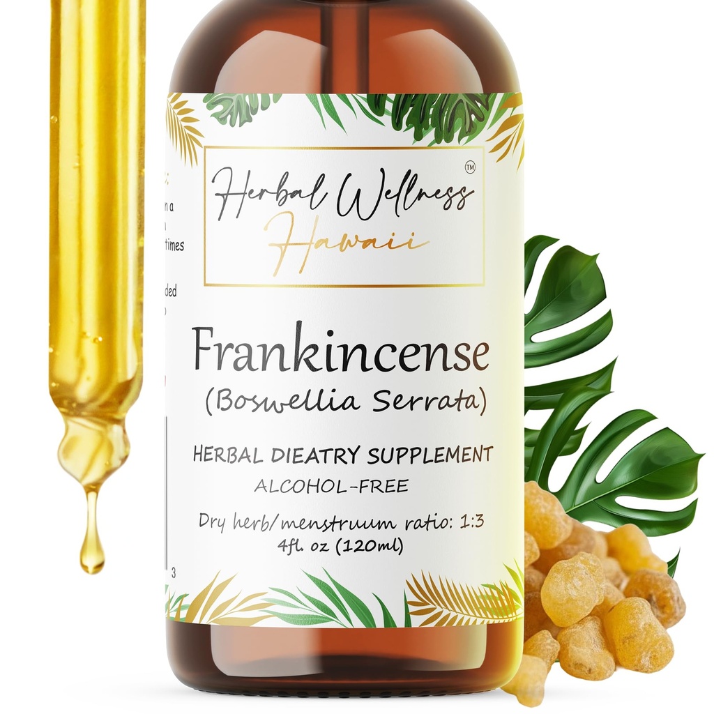 Extract lichid de Frankincense - Suplimentul de wellness din plante, Boswellia Serrata Resin uscat Tinctura, 4 Fl.oz fără alcool