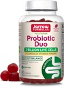 Jarrow Formulas® Probiotic Duo, 3 miliarde de celule vii Supliment pentru sănătate imună și suport digestiv, 60 Aroma de zmeură aroma Probiotic Gummies, 30 de zile de aprovizionare