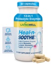 Suplimente de suport comun HEAL-N-SOOTHE - Enzime  Proteolitice cum ar fi Bromelain & Papain, cu Boswellia, Turmeric & Ginger- promovează funcţia digestivă de proteine şi de apărare organism Wellness- 60 Conte (1 ambalaj)