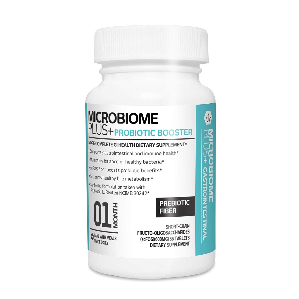 Microbiome Plus Prebiotice scFOS Fibră prebiotică, Boosts Benefits probiotice, GI Digestive Suplimente, Alergii sigure și gluten-liber pentru bărbați și femei (1 lună de aprovizionare) (1)