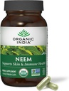 INDIA ORGANIC Neem Leaf Capsule - Herbal Supplement, Suports Skin & Immune Health, Vegan, Gluten Free, USDA Certified Organic - 90 Count