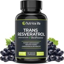 Trans Resveratrol Supliment 500mg potent anti imbatranire Formula, puternic antioxidant pentru inima si sanatate celulara, Creier Booster Suplimente cu Bioperine, 60 Vegan Caps