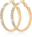 Big Large 925 Cercei Sterling Silver Hoop pentru femei Pave Crystal 14k Cercel de aur plated pentru femei Thin Sparkly Cubic Zirconia Declarație Bijuterii Rinstone Non Tarnish Hypoallergenic