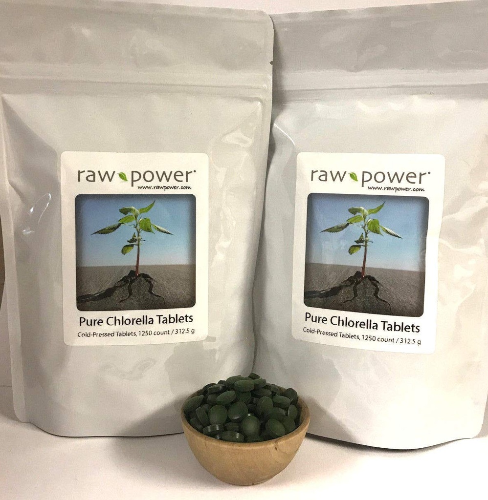 Raw Power Chlorella Tablets (2500 Count, 625g), Rece-Pressed, 100% crud și pur, de la organice