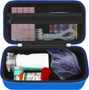 HESTECH Hard Travel Carrying case for Astm Inhaler for Inhaler Spacer, Mask, Inhaler Holder Astma Bag with Mesh Pocket for Saline Solution and Other Essentials, Blue (Numai cauza)