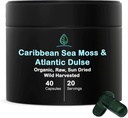 Holistic Bin Organic Sea Moss Capsule 100% Pure Caraibe Marea Moss + Dulse Seaweed 