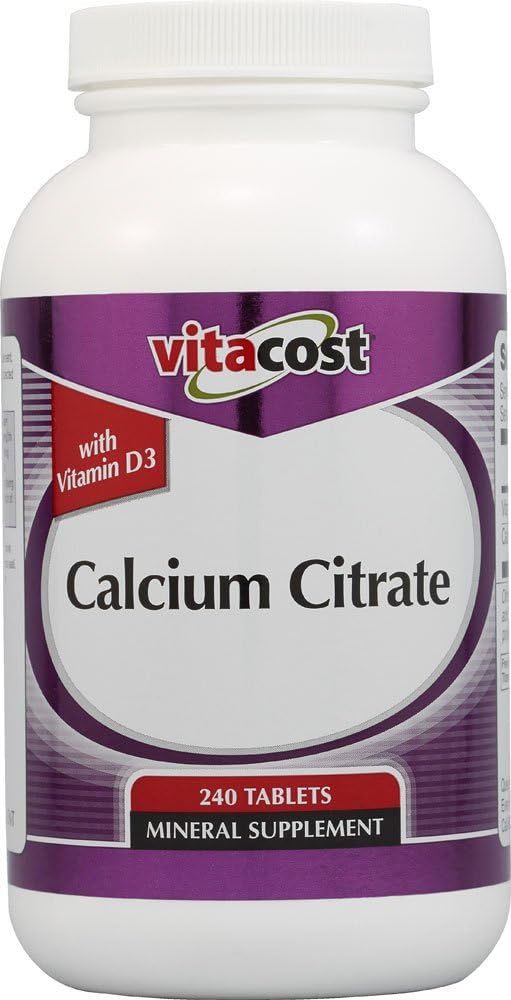 Citrat de calciu Vitacost cu vitamina D3-1000 mg per Serving - 240 comprimate