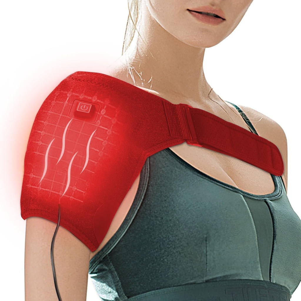Umăr-Heating-Pad-Wrap-Heated-Wrap - 3 Nivele de încălzire Pad pentru durere umăr pentru bărbați Femei congelate Umăr Relief-Red durere