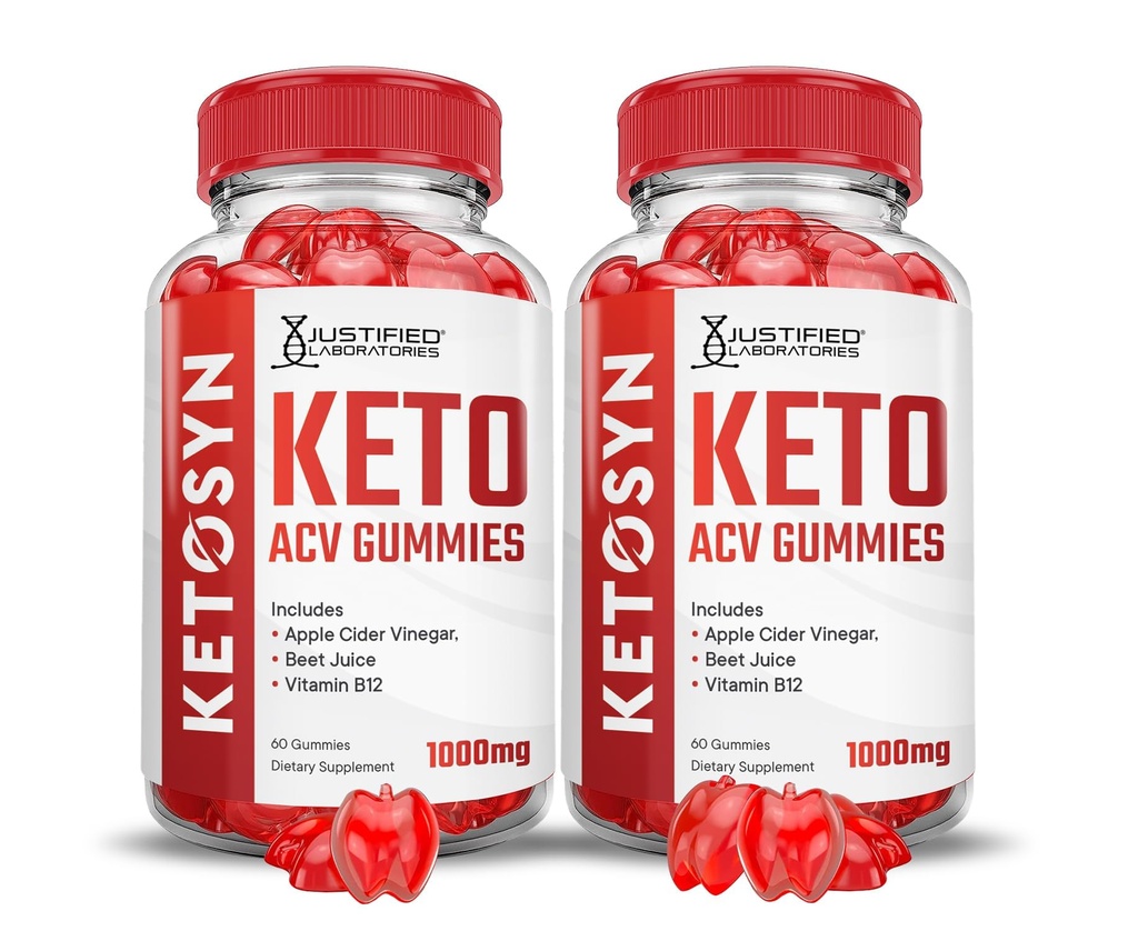 (Pack) Ketosyn Keto ACV Gummies Advanced Formula 1000MG Ketosyn Keto Gummies Apple Cidru Oţet Formulat cu Pudră de sfeclă de rodie B12 Vegan Non OMG 120 Gummys