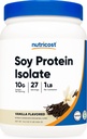 Nutricost Soy Proteine Izolate Pulbere, 1 LB Vanilie - 10 grame de proteine per servire, Vegan, OMG- gratuit & Gluten