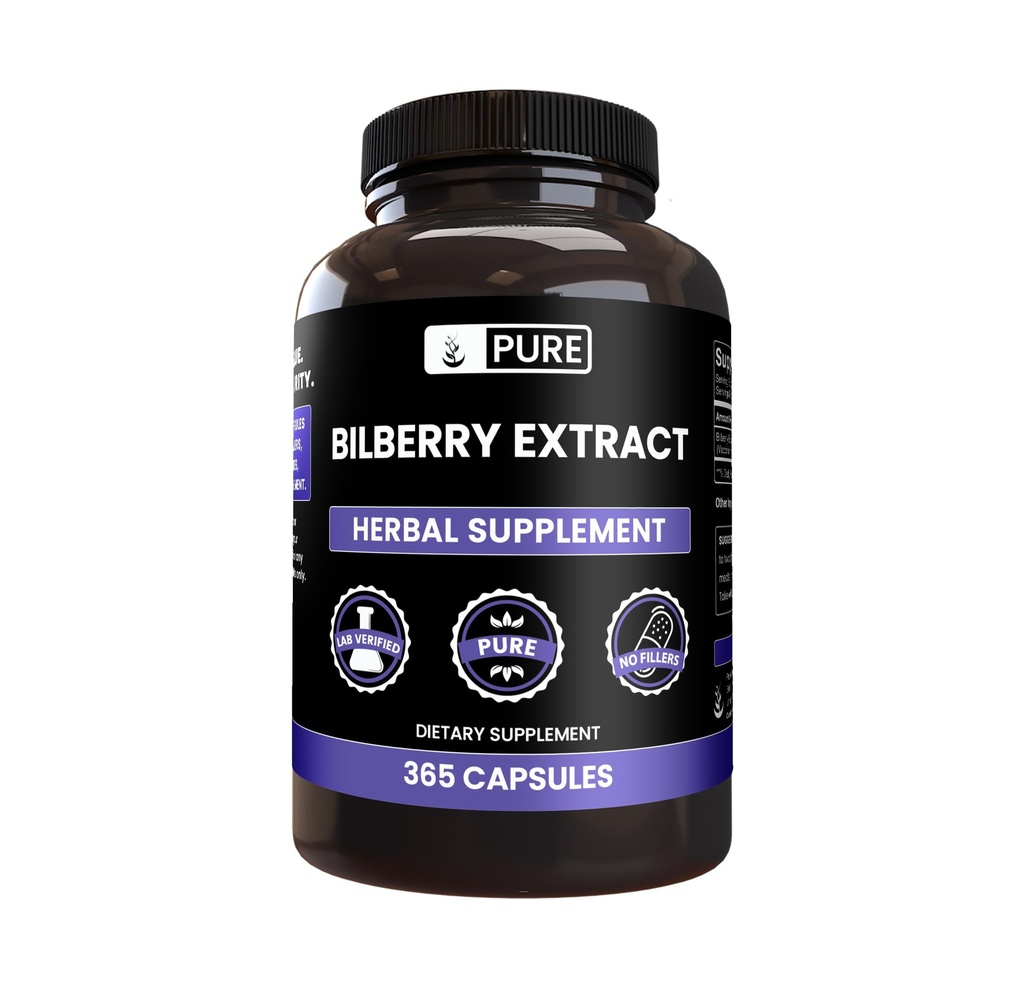 Ingrediente originale pure Extract de afine (365 capsule) Nu magneziu sau umpluturi de orez, întotdeauna pur, Lab verificat