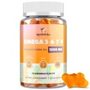 Omega 3 6 7 9 Gume pentru femei - Omega 3 Supliment cu Sea Buckthorn Ulei, Ulei de in, Vitamine E, A & Probiotice - Piele, ochi și uscăciune, Aromă de mușețel - 60 Gume