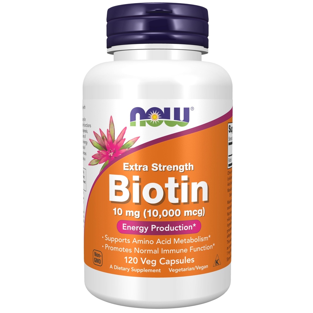 ACUM alimente Suplimente, Biotin 10 mg (10000 mcg), Extra Putere, Producţia de energie *, 120 Veg Capsule