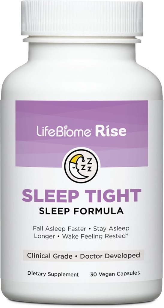 Direcții sănătoase LifeBiome Rise Sleep Tight cu Melatonin imediat și extins-Release Plus GABA în Microbeadlets inovatoare vă ajută să vânt în jos rapid pentru Zzzs profunde, odihnitoare